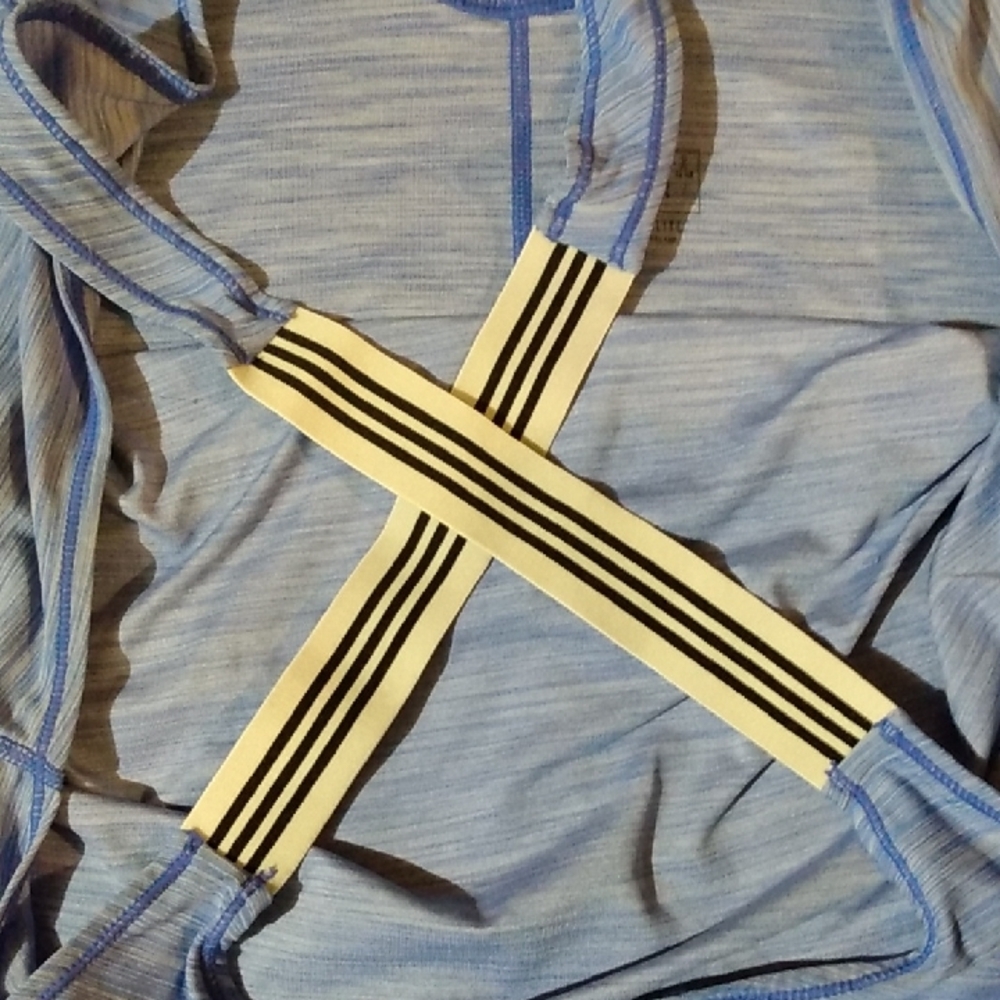 Adidas Women's Light Blue Tank with Yellow Straps - Picture 4 of 7